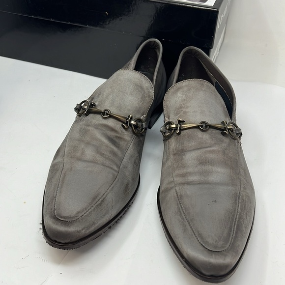 Cesare Paciotti Men’s Sz 7.5 Gray Silk Slip On Loafers main image 5